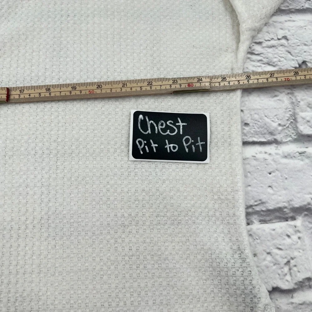 Urban Outfitters Out From Under Thermal Top White Button Front Waffle Knit XS
